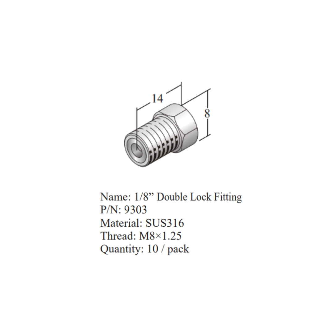 Double-Lock Series 1/8" & 1/16" | HPLC Fittings & Ferrules | Flom