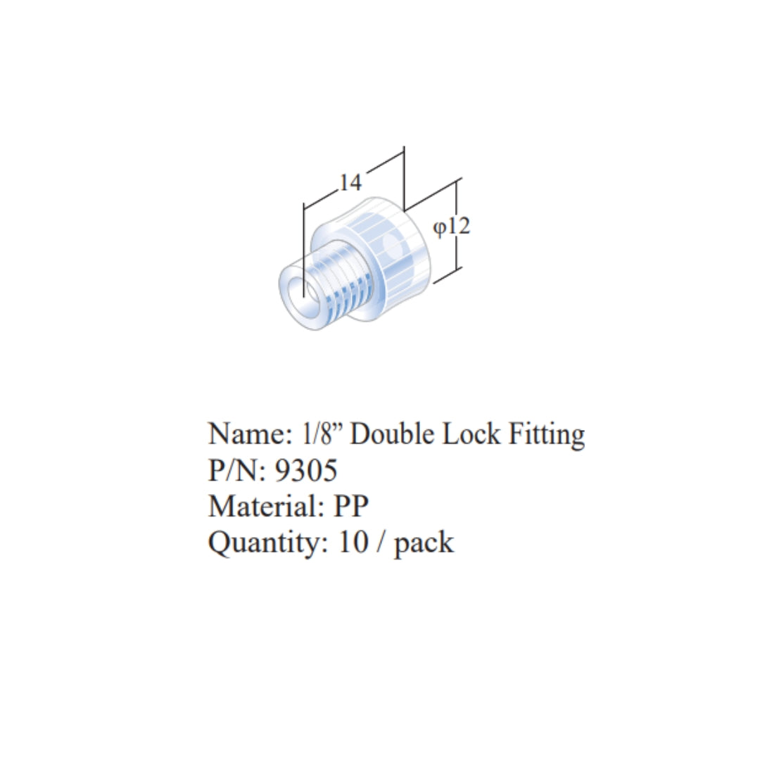 Double-Lock Series 1/8" & 1/16" | HPLC Fittings & Ferrules | Flom