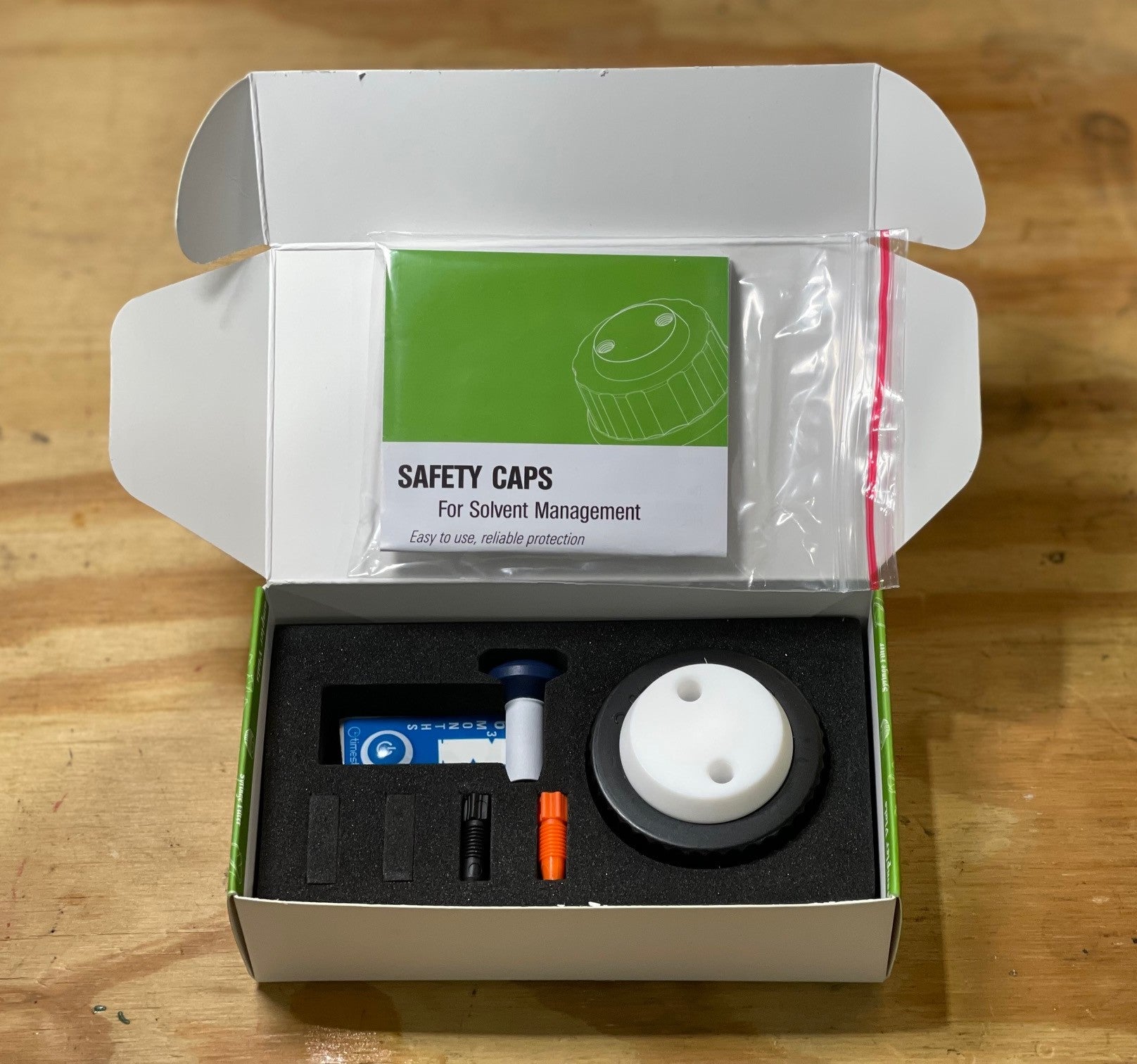 HPLC Solvent Waste Safety Cap – 2 Port (GL45) with Integrated Vent Filter