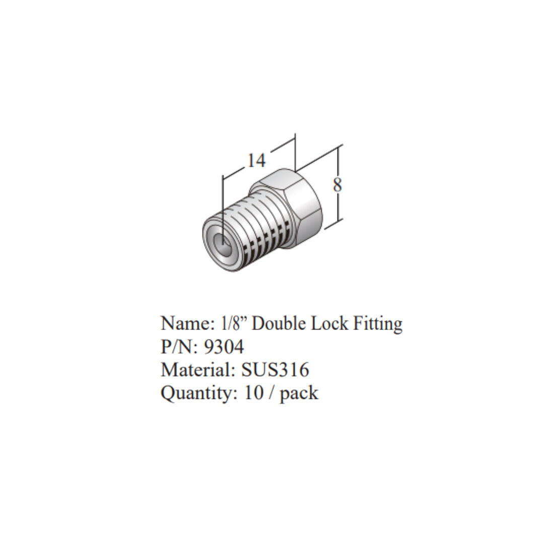 Double-Lock Series 1/8" & 1/16" | HPLC Fittings & Ferrules | Flom