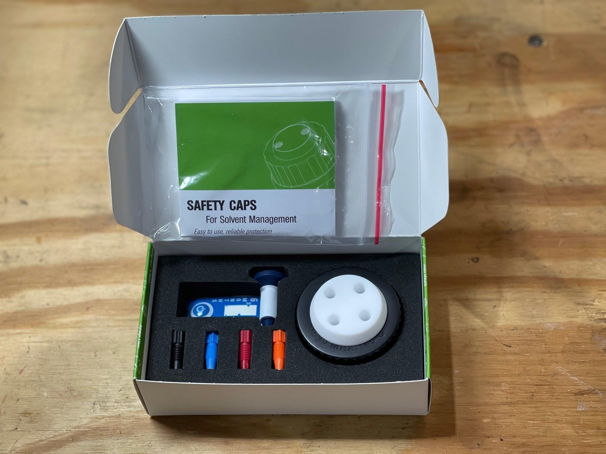 Smart Caps w/4 ports for HPLC Solvent Safety